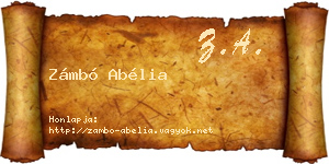 Zámbó Abélia névjegykártya